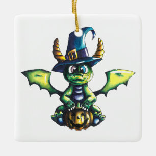 Magisch Halloween Dragon Design Keramisch Ornament