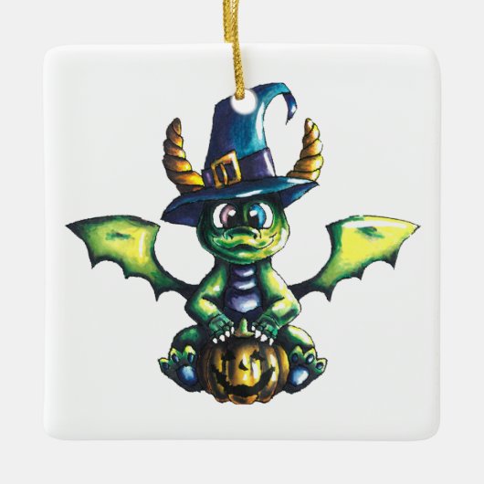 Magisch Halloween Dragon Design Keramisch Ornament (Voorkant)