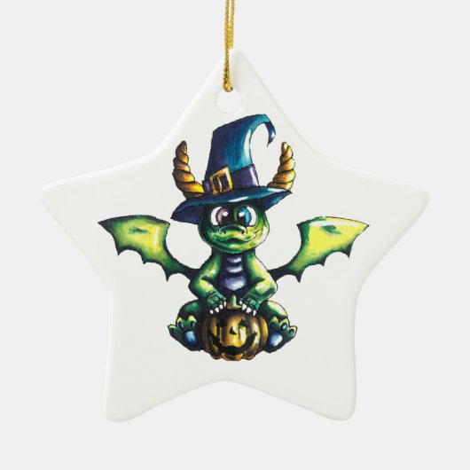 Magisch Halloween Dragon Design Keramisch Ornament (Voorkant)