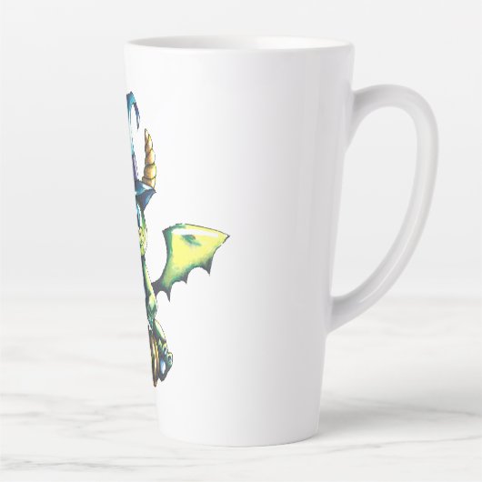 Magisch Halloween Dragon Design Latte Mok (Rechts)