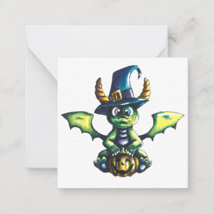 Magisch Halloween Dragon Design Notitiekaartje