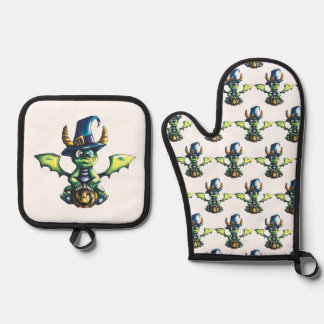 Magisch Halloween Dragon Design Ovenwant & Pannenlap Set