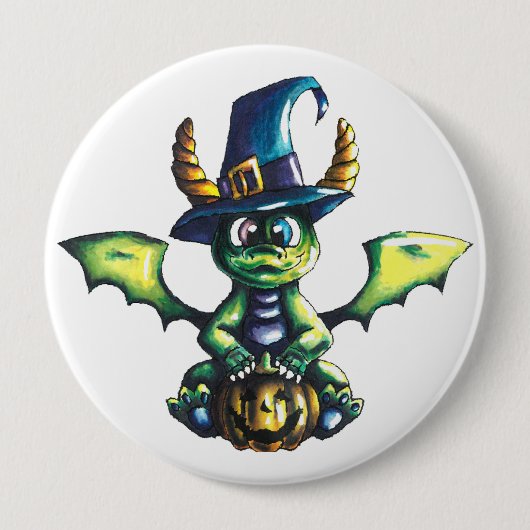Magisch Halloween Dragon Design Ronde Button 4,0 Cm (Voorkant)
