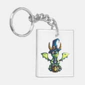 Magisch Halloween Dragon Design Sleutelhanger (Voorkant Links)