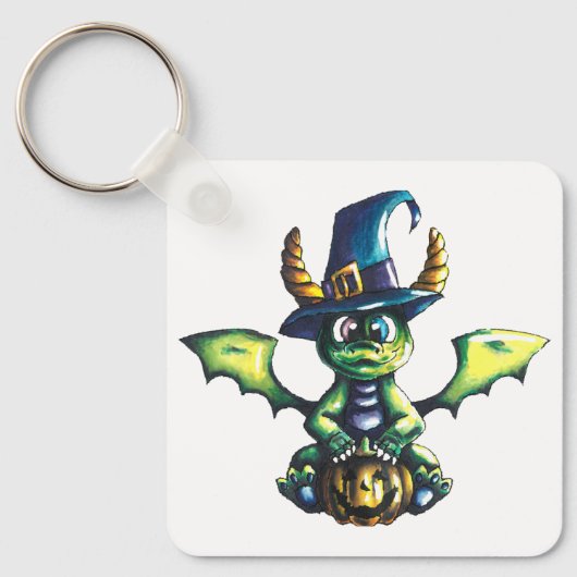 Magisch Halloween Dragon Design Sleutelhanger (Voorkant)
