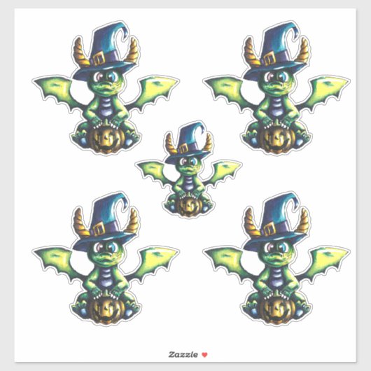 Magisch Halloween Dragon Design Sticker (Vel)