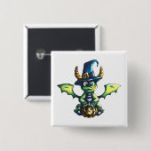 Magisch Halloween Dragon Design Vierkante Button 5,1 Cm (Voorkant /achterkant)