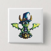 Magisch Halloween Dragon Design Vierkante Button 5,1 Cm (Voorkant)