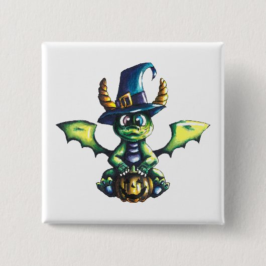 Magisch Halloween Dragon Design Vierkante Button 5,1 Cm (Voorkant)