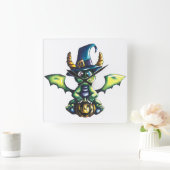 Magisch Halloween Dragon Design Vierkante Klok (Huis)