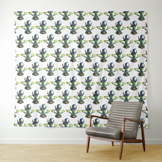 Magisch Halloween Dragon Design Wandkleed (In Situ (horizontaal))