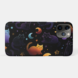 Magisch hemels kattenpatroon met manen iPhone 11 pro hoesje