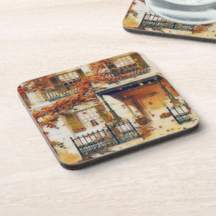 Magisch Herfst Huis Bier Onderzetter