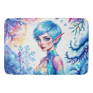 Magisch ijs elf sneeuw bos bevroren sprookje badmat