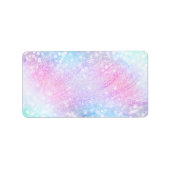 Magisch Iridescent Glitter bespaart roze design Etiket (Voorkant)