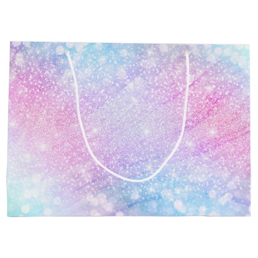 Magisch Iridescent Glitter bespaart roze design Groot Cadeauzakje (Achterkant)