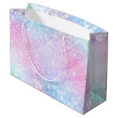 Magisch Iridescent Glitter bespaart roze design Groot Cadeauzakje (Achterkant Gekanteld)