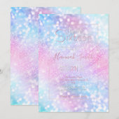 Magisch Iridescent Glitter bespaart roze design Kaart (Voorkant / Achterkant)