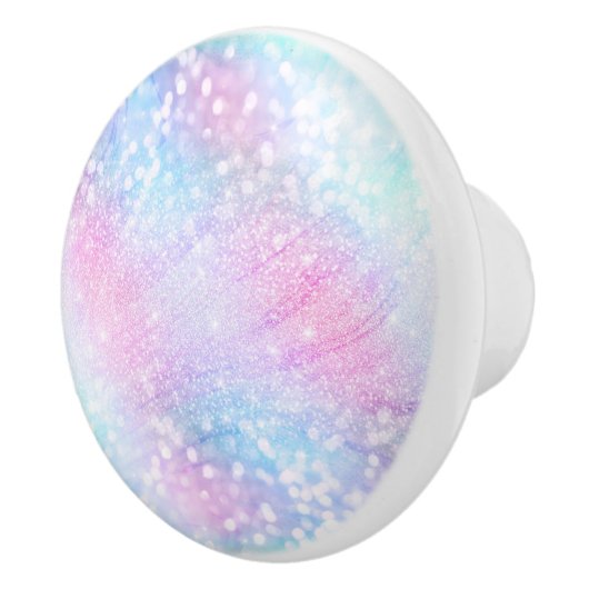 Magisch Iridescent Glitter bespaart roze design Keramische Knop (Rechts)