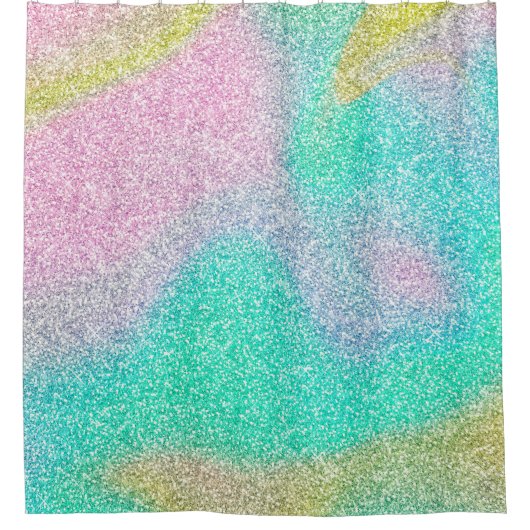 Magisch Iridescent Glitter Holographic Afbeelding Douchegordijn (Voorkant)