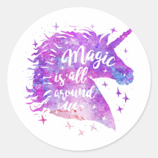 Magisch is overal om ons heen - Kies achtergrondkl Ronde Sticker