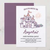 Magisch kasteel 6e verjaardag uitnodiging (Voorkant / Achterkant)