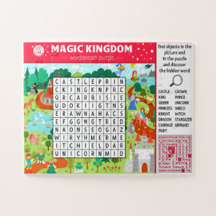 Magisch Kasteel Woordzoekers Kinderen Spel Legpuzzel