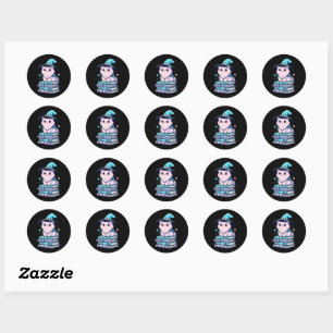 Magisch Kat tovenaar Ronde Sticker