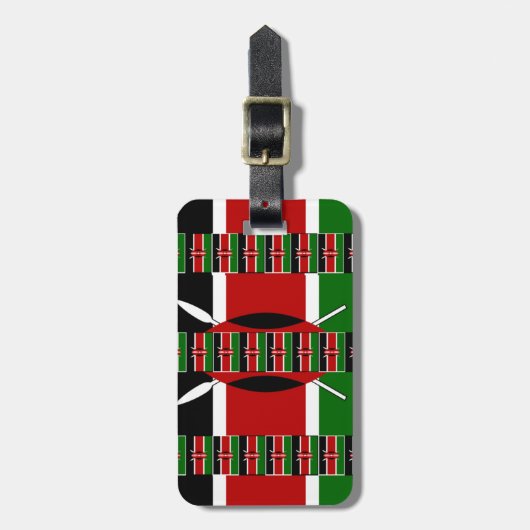 🇰🇪 Magisch Kenia: Lijst van Eenheid en Trots Bagagelabel (Voorkant verticaal)