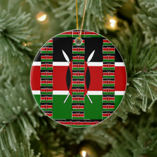 🇰🇪 Magisch Kenia: Lijst van Eenheid en Trots Keramisch Ornament