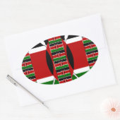 🇰🇪 Magisch Kenia: Lijst van Eenheid en Trots Ovale Sticker (Envelop)