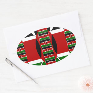 🇰🇪 Magisch Kenia: Lijst van Eenheid en Trots Ovale Sticker