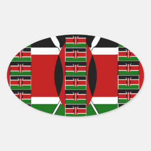🇰🇪 Magisch Kenia: Lijst van Eenheid en Trots Ovale Sticker