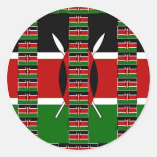 🇰🇪 Magisch Kenia: Lijst van Eenheid en Trots Ronde Sticker