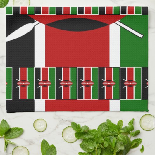 🇰🇪 Magisch Kenia: Lijst van Eenheid en Trots Theedoek (Gevouwen)