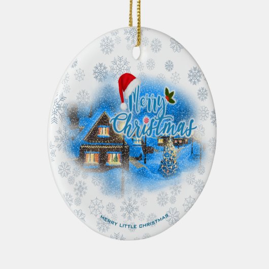 Magisch kerstdorp keramisch ornament (Rechts)