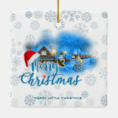 Magisch kerstdorp keramisch ornament (Achterkant)