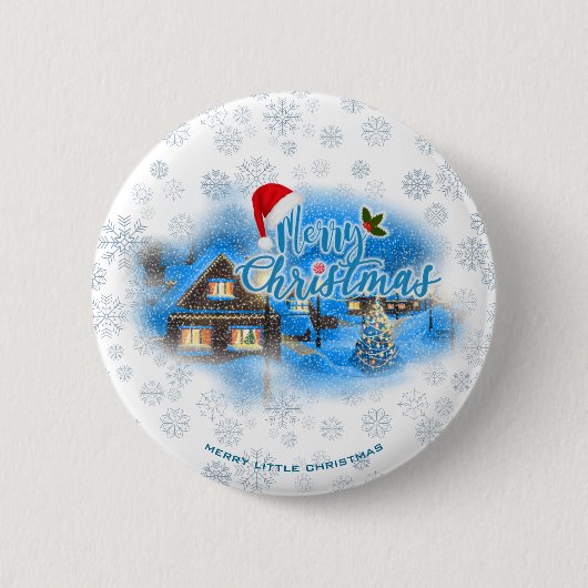 Magisch kerstdorp ronde button 5,7 cm (Voorkant)