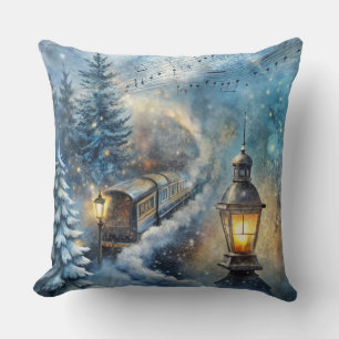 Magisch kersttreinkussen –  winter kussen