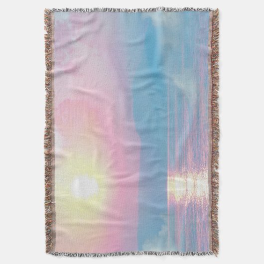 Magisch landschap in roze zonsondergang deken (Voorkant Verticaal)