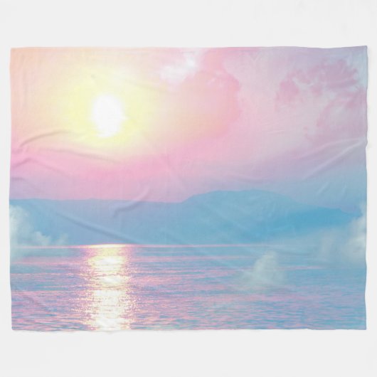 Magisch landschap in roze zonsondergang fleece deken (Voorkant (Horizontaal))
