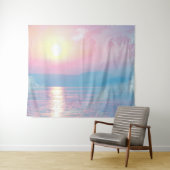 Magisch landschap in roze zonsondergang wandkleed (In Situ (horizontaal))