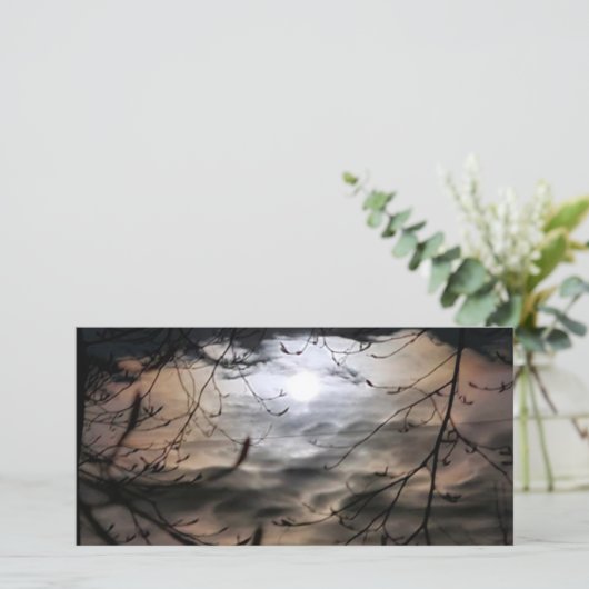 Magisch maanlandschap (leeg binnenin) feestdagenkaart (Staand voorkant)