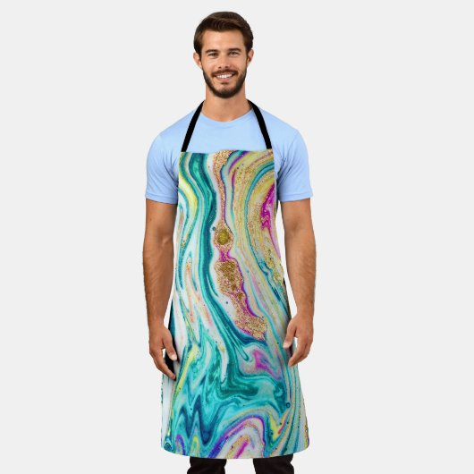 Magisch Markeren: Metallic Paint Design. Schort (Gedragen)