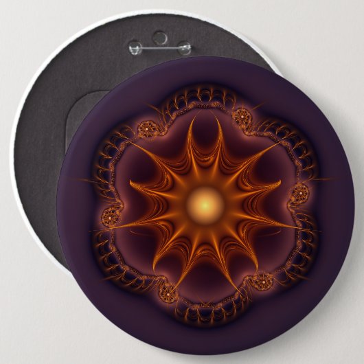 Magisch mystiek fee fractaal patroon ronde button 6,0 cm (Voorkant /achterkant)