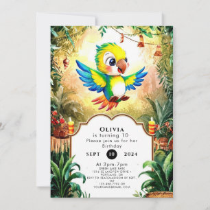 Magisch Oerwoud Parrot Verjaardag Kaart