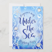 Magisch onder het Zee Blue Fade Sweet 16 Birthday Kaart (Achterkant)
