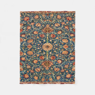 Magisch Oriental Rug Pattern in Blue and Red Fleece Deken