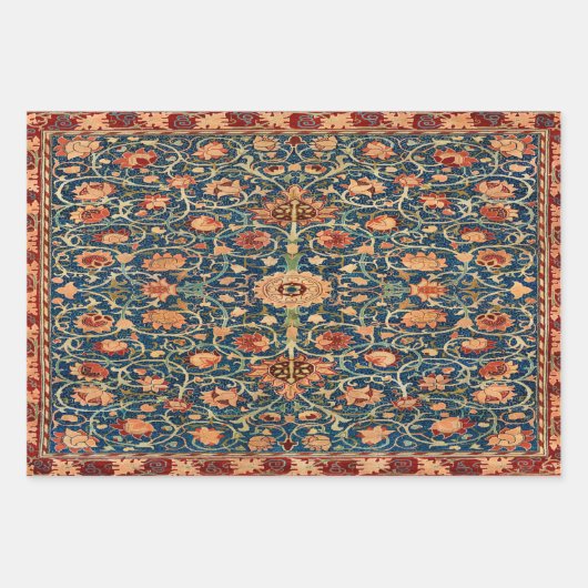 Magisch Oriental Rug Pattern in Blue and Red Inpakpapier Vel (Voorkant)