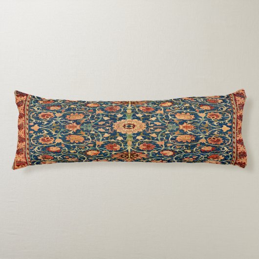 Magisch Oriental Rug Pattern in Blue and Red Lichaamskussen (Voorkant)